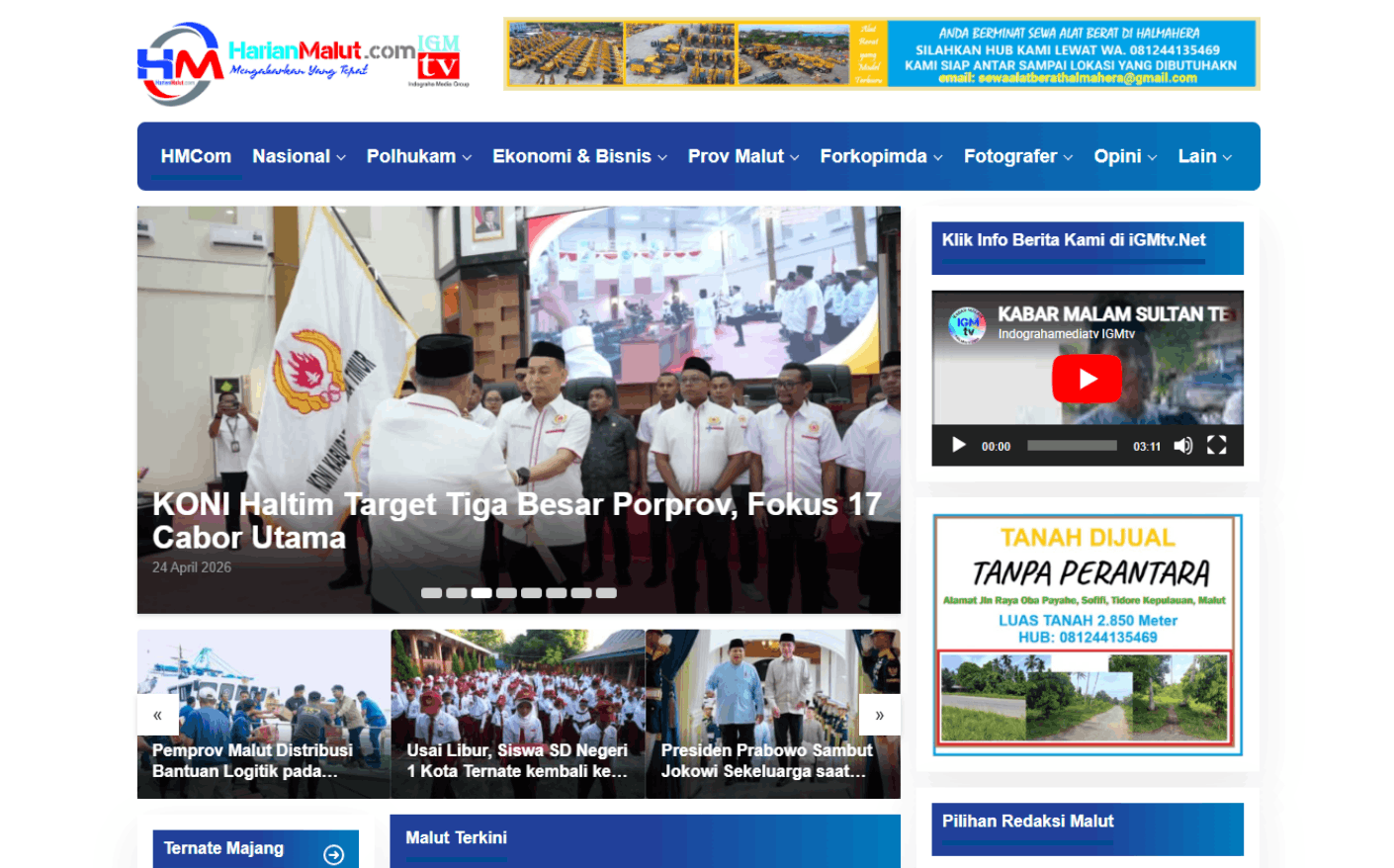 Jasa Pasang Iklan Strategis & Portal Berita Terpercaya – Harian Malut